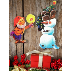 Комплект игрушек на ёлку "Снеговик" и "Гномик"